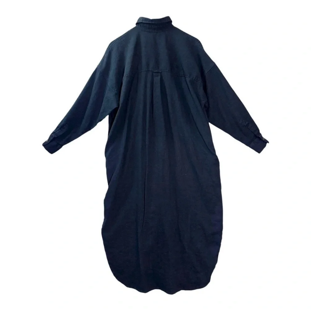 Mamène Florence Oversized
Maxi Shirt Dress Size L
Black Linen Lagenlook - Picture 3 of 7